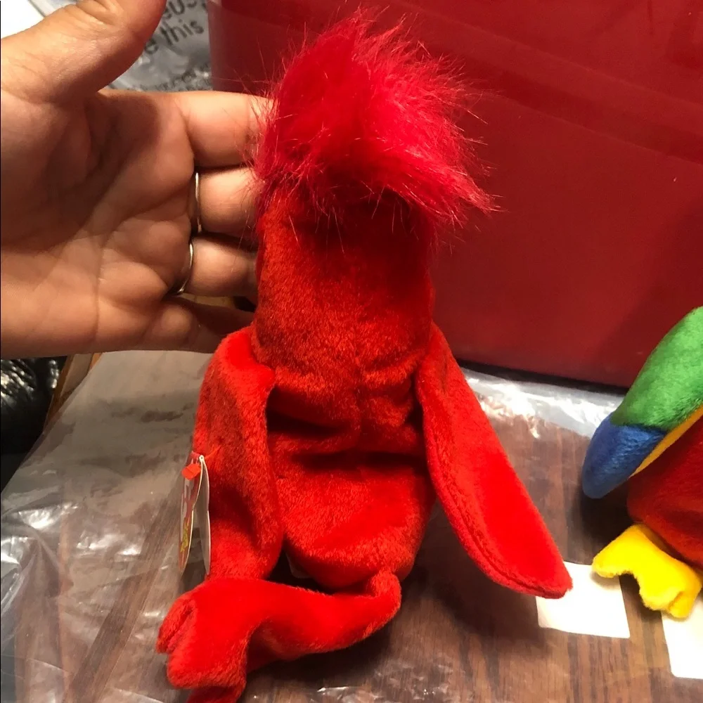 Ty Red and Multicolored Plush Bird Toy Set